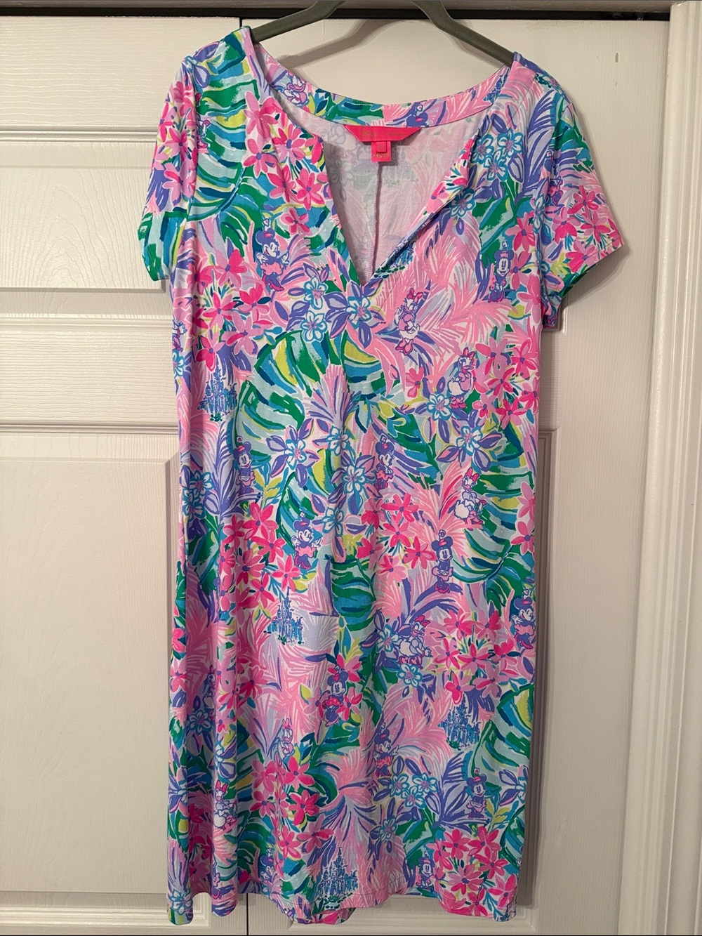Floral Pink Tropical Short-Sleeve Women's Dress